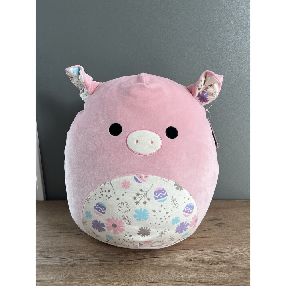 NEW Squishmallows 16" Peter Pink Pig with Easter Print Belly Large Plush NWT